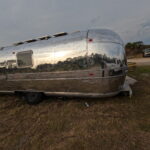 Airstream polished from front to rear with smooth, mirror-like aluminum.